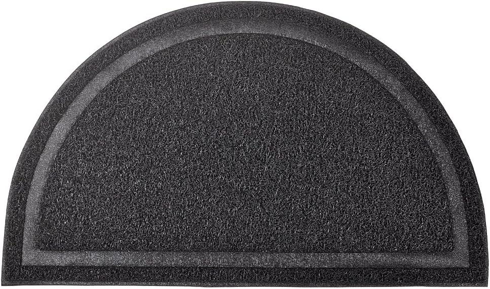 DM Cat Paw Print Litter Box Mat,Door Mat, Kitty Litter Rug,Half Circle,23.5x14.25 Inches
