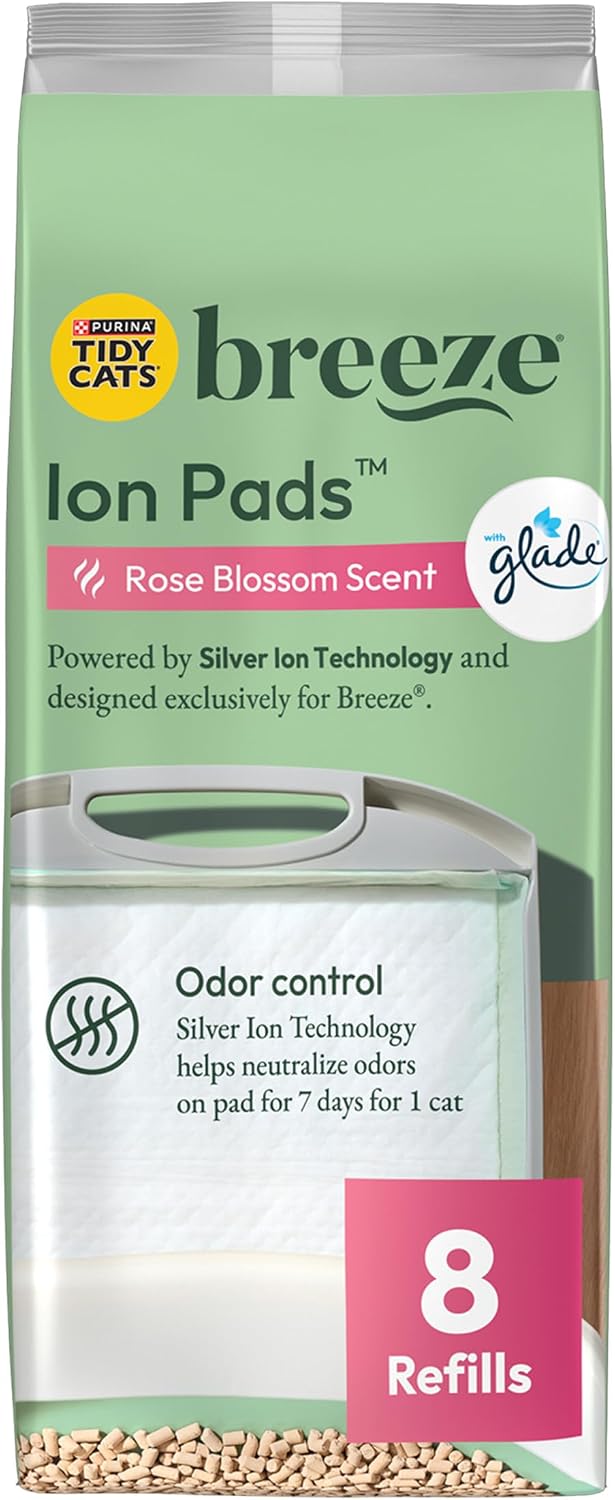 Purina Tidy Cats Breeze Glade Rose Blossom Scented Cat Litter Pads, Refill | Scented cat litter pads, absorb moisture and neutralizes odor to keep things fresh, use with Breeze cat litter system