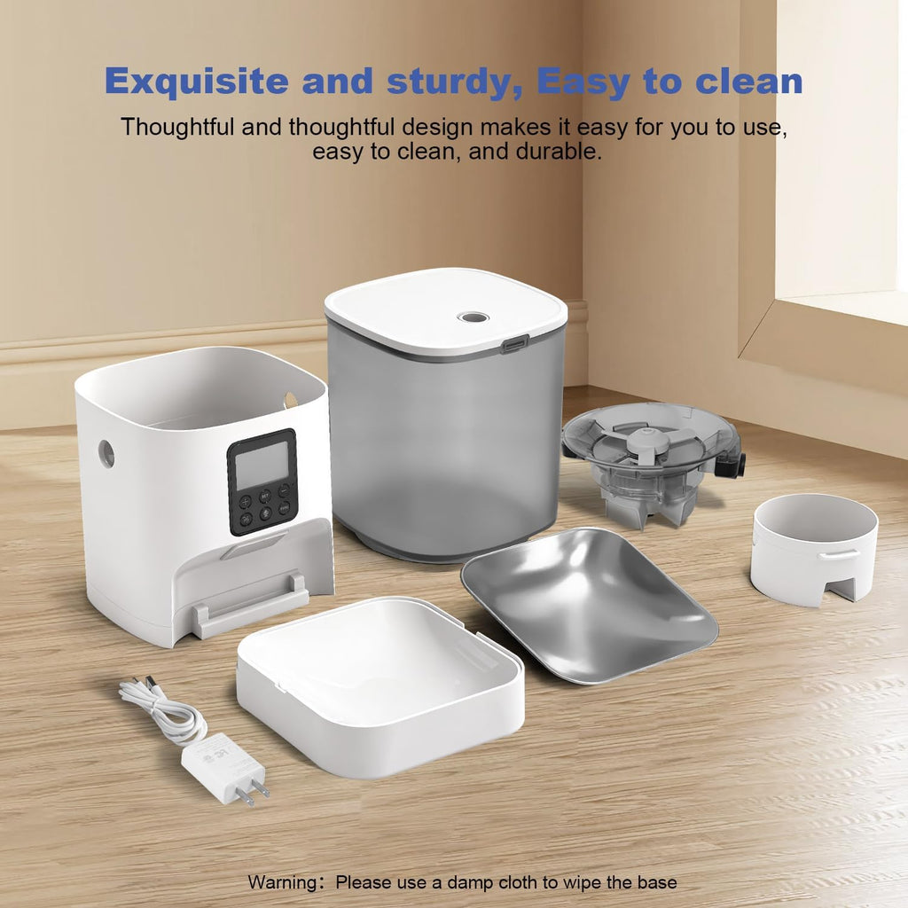 ANDOLL HOME Automatic Cat Feeder, Timed Cat＆Dog Dry Food Dispenser