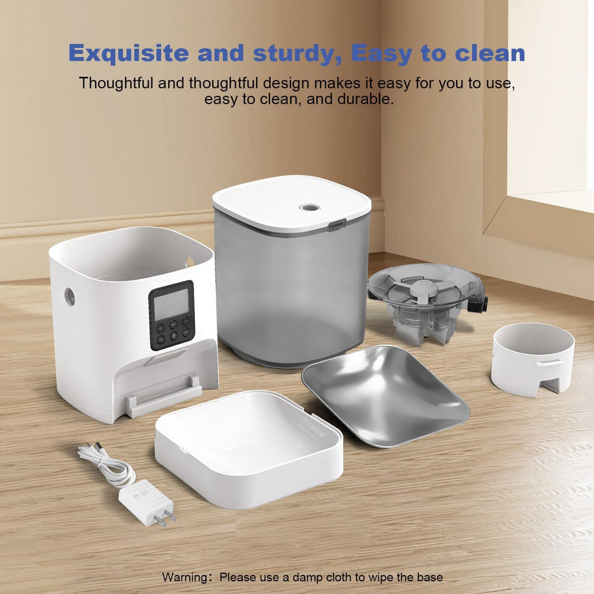ANDOLL HOME Automatic Cat Feeder, Timed Cat＆Dog Dry Food Dispenser