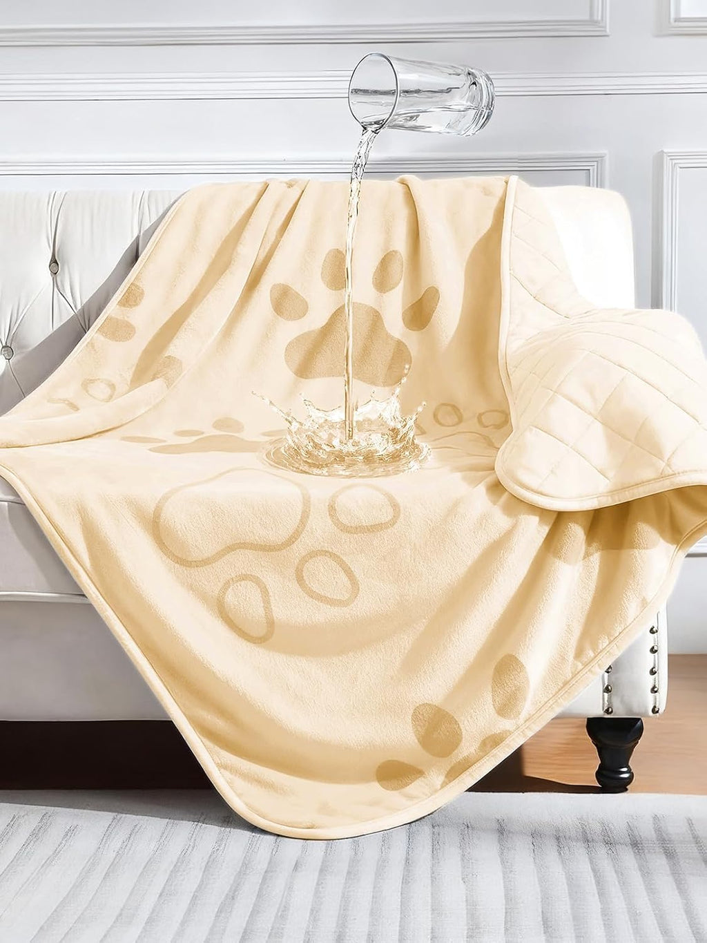 KASBAH Dog Cooling Blanket & Mat, Waterproof Pet Blankets for Couch, Bed and Car Seat, Washable Reversible Dog Blanket Throw (Cool & Warm), Q-MAX >0.5, 56 x 82 Inch