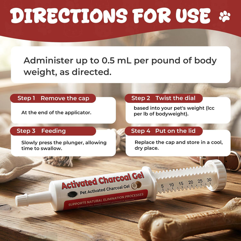 Activated Charcoal Paste for Dogs & Cats, Emergency Pet First Aid Support