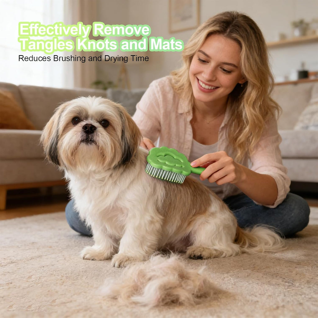 Cloud Shape Small Dog Grooming Brush, Soft Puppy Brush (Green) | Ideal Gentle Puppy Hair Brushes for Maltese and Small Breeds- Perfect for Shih Tzus, Yorkies, and Maltipoos