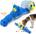 TOOPTATE Crocodile Squeaky Dog Toy | Dual-Opening Treat Pocket for Puzzle Play, Long Plush Body For Tugging, Suitable for Small, Medium, and Large Dogs