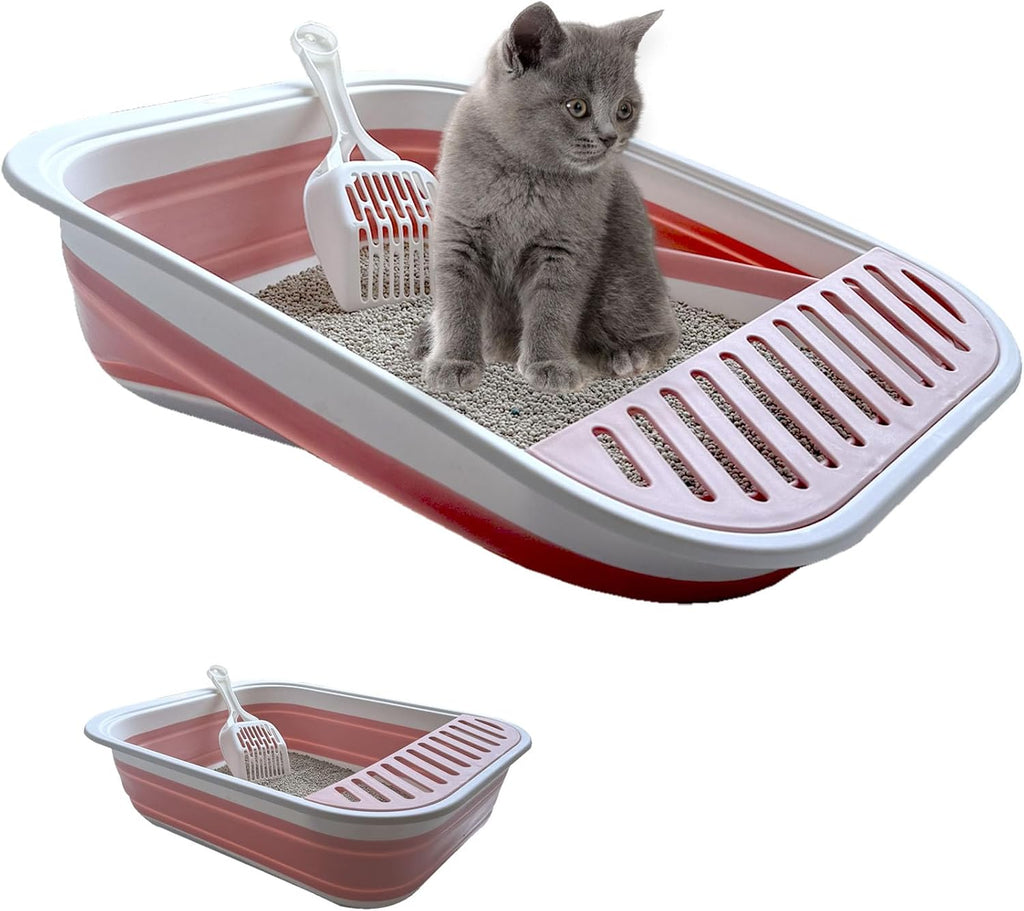 Low Entry Kitten Litter Box Collapsible Shallow Litter Box
