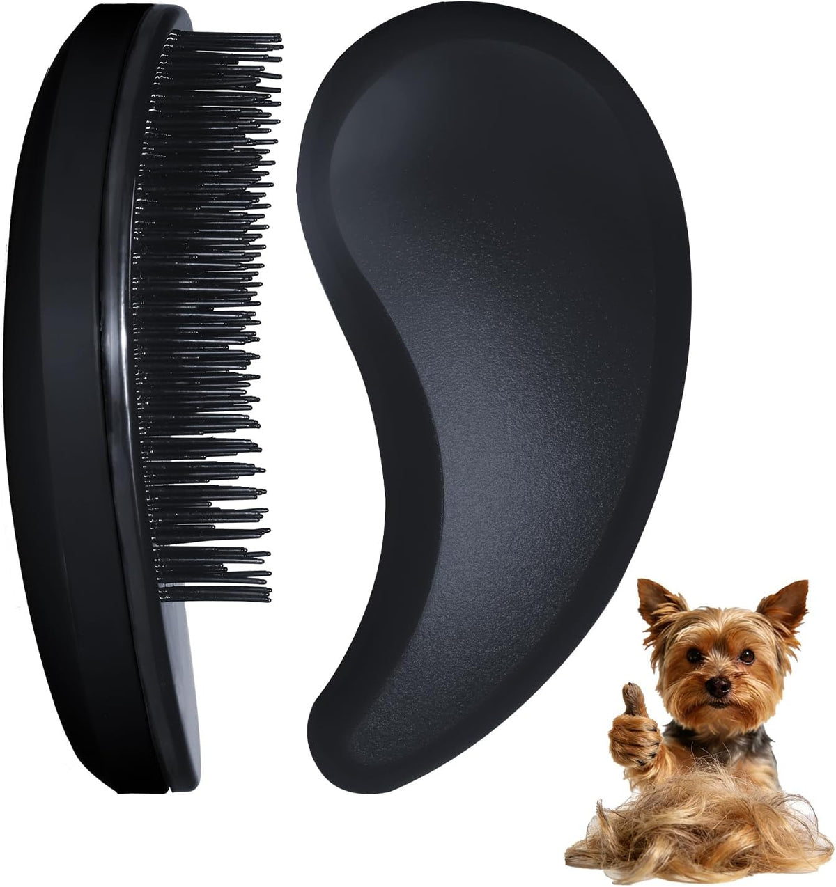 Small Dog Brush, Skin-friendly Soft Bristles (Black) | Puppy Hair Brush, Massage and Bath Supplies, Pet Grooming Tool for Teddy, Yorkies, Maltese, Shih Tzu, Chihuahua