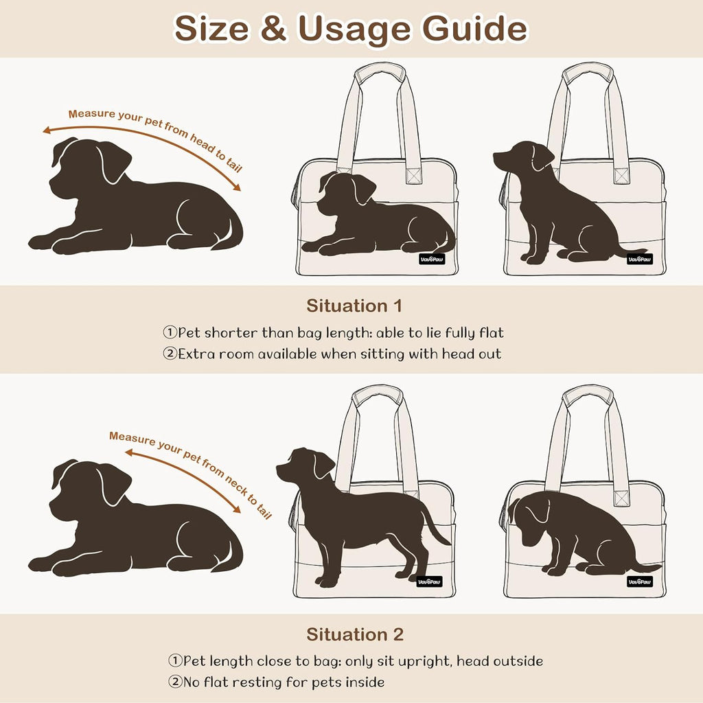 VavoPaw Dog Purse Carrier for Small Dogs,Puppy Travel Tote Bag Up to 11 lbs