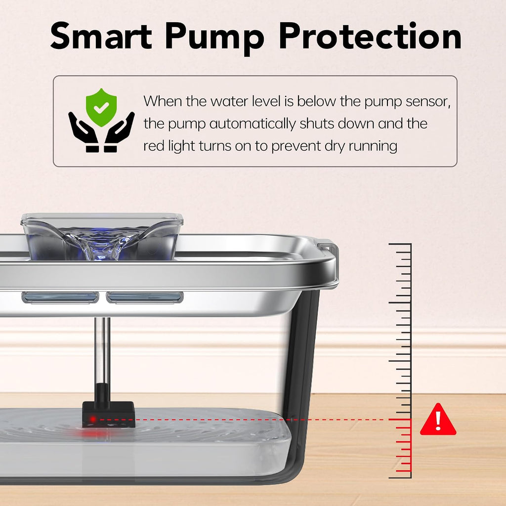 PETIMI Dog Water Fountain, 3 Gallons Stainless Steel Dog & Cat Water Fountain, Large Pet Water Fountain for Multiple Pets, Ultra Silent, Wide Mouth, Safety Lock, Smart Water Pump