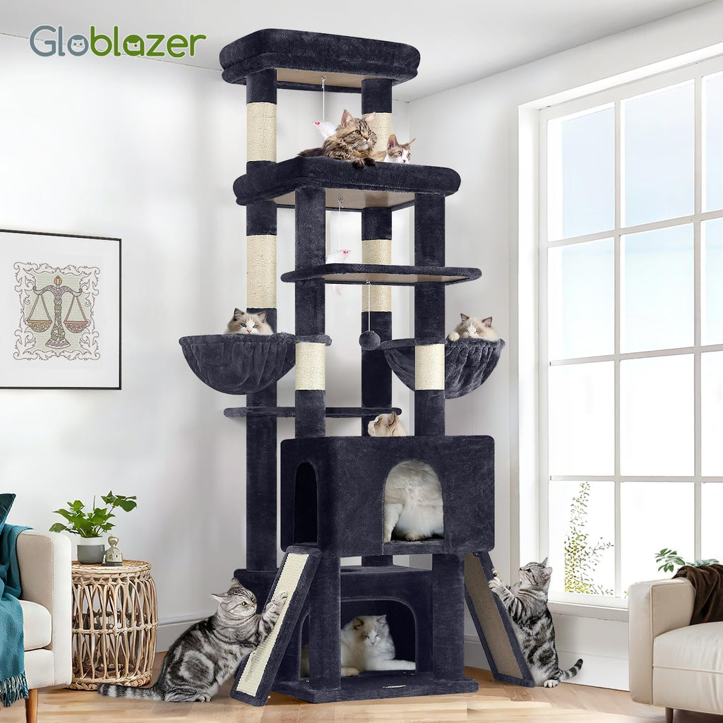 Globlazer Z78 Heavy Duty Cat Tree for 20lbs Large Adult Cats, Dark Grey