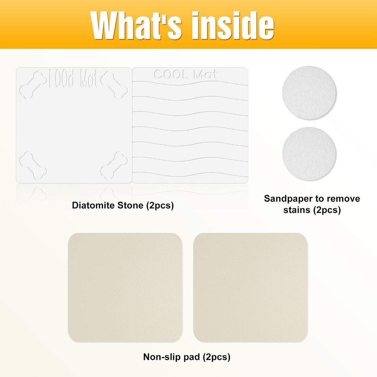 Double-Side 2 in 1 Pet Food Mat & Cooling Mat (White, 31"*16")