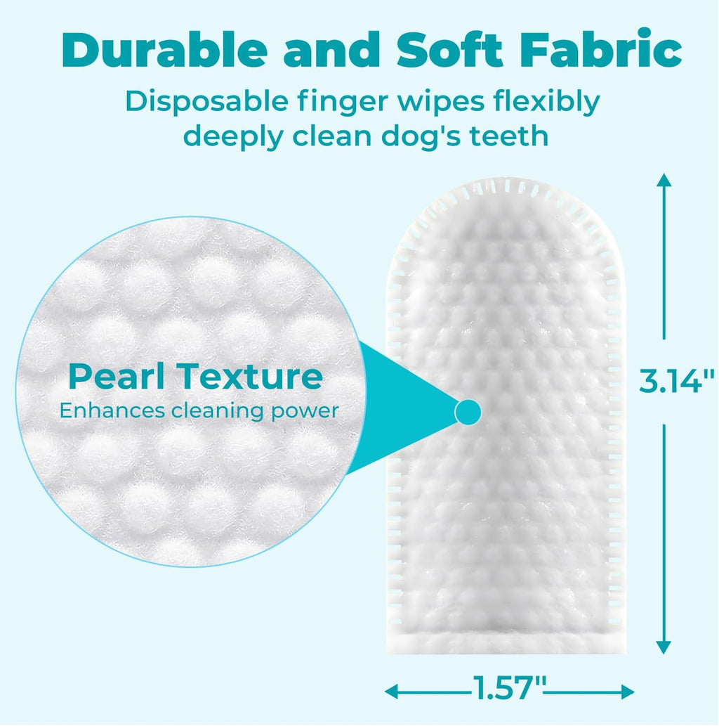 Pet Teeth Cleaning Finger Wipes for Cats and Dogs,Unscented Tartar