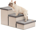 Love's cabin Dog Stairs for High Bed, Foldable Pet Stairs for Small Medium or Large Dogs Puppy with Storage for Bed or Couch, Cat Dog Steps Ramp with Zip up to 200 lbs, Light Grey, 3 Steps