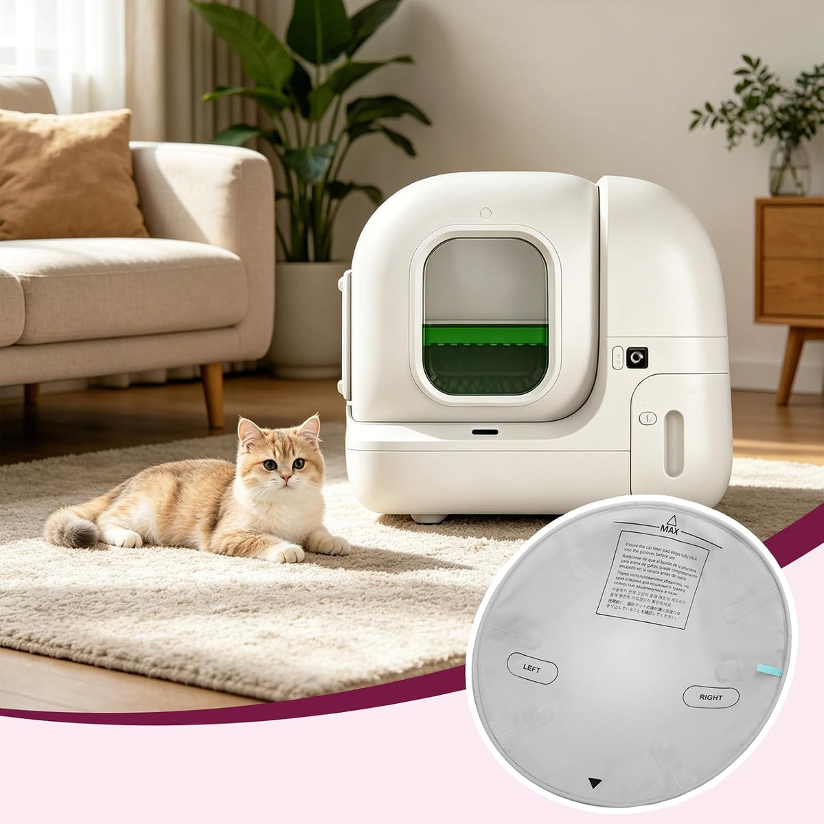 Cat Litter Box Pad for PURA Max 2 and Purobot Max Pro Cat Litter Box 2pcs