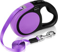 Taglory Retractable Dog Leash, One-Handed Brake, 16ft, Up to 44 lbs, Purple