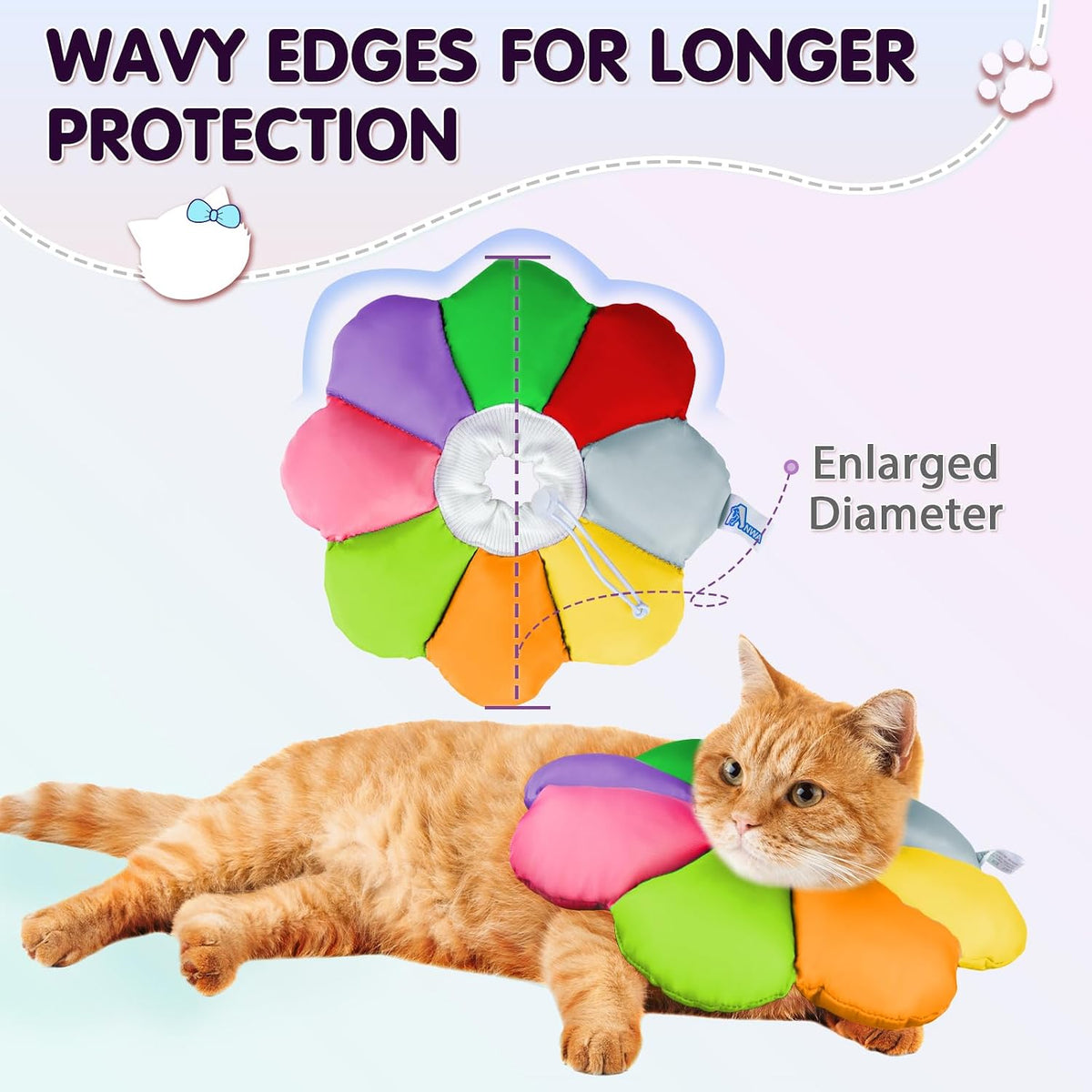 ANWA Waterproof Cat Cone Collar Soft, Cat Donut Collar After Surgery