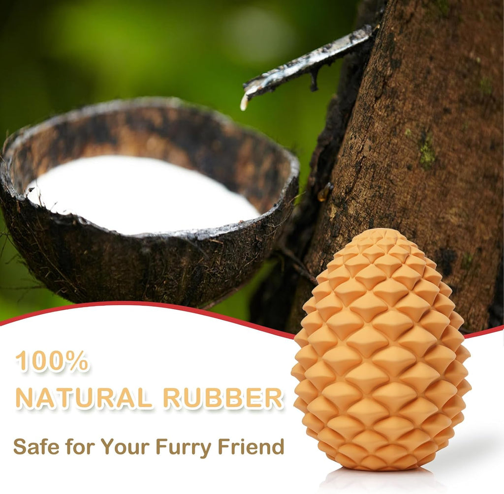 Pine Cone Tough Dog Toys for Aggressive Chewers: Sturdy Dog Chew Toy with Interactive Dog Treat Dispenser, Indestructible Dog Toy for Small, Medium and Large Dogs, Heavy Duty Dog Toy