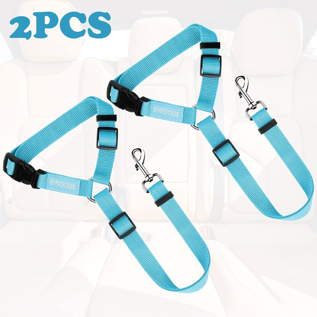 BWOGUE 2 Pack Dog Seat Belt for Car, Headrest Restraint Nylon Safety Straps