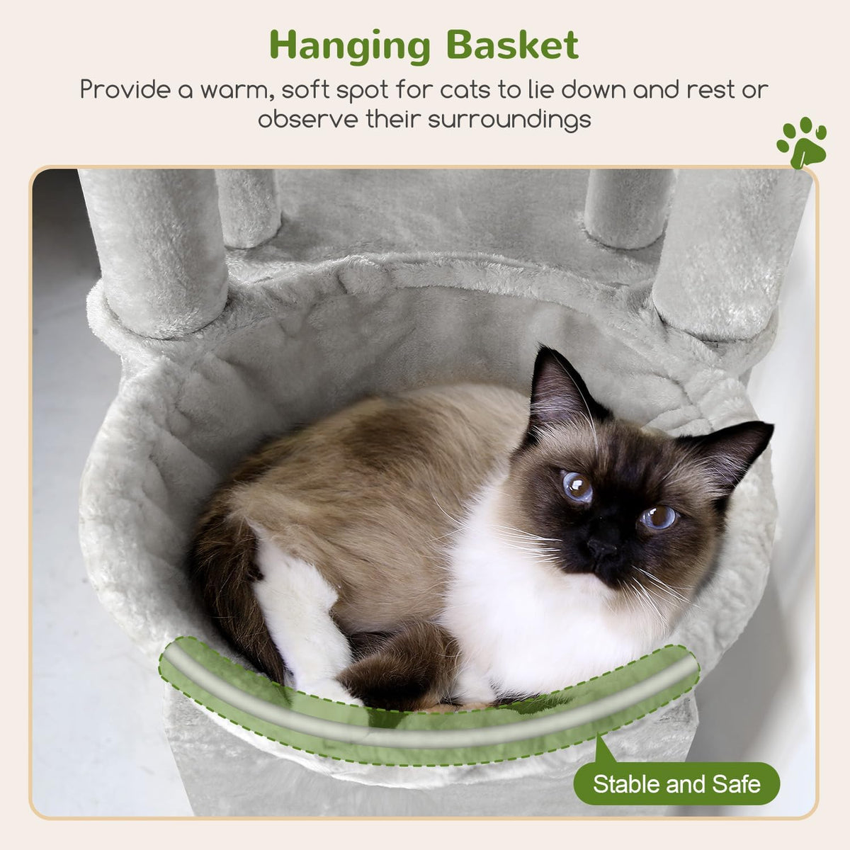 Globlazer Heavy Duty Cat Trees for Big Cats Maine Coon, F61, Cloud Grey