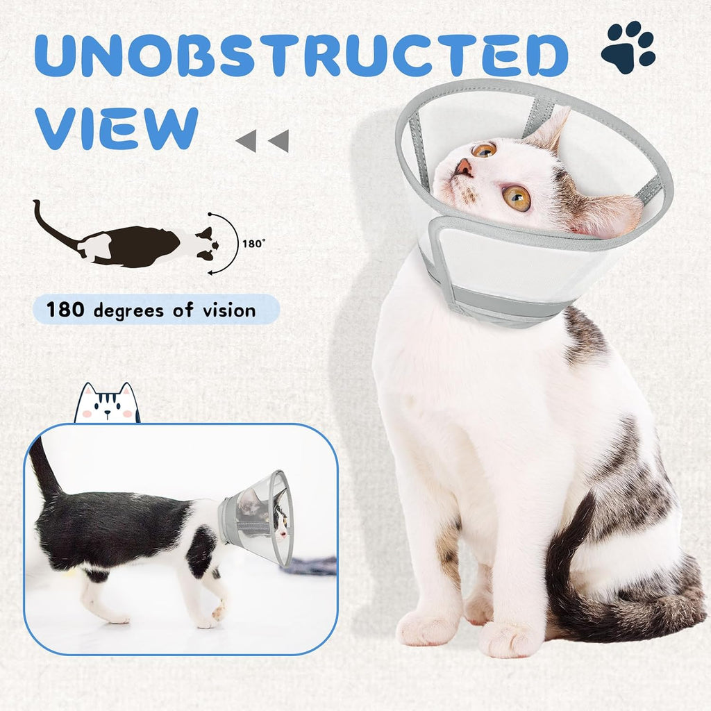 Supet Soft Cat Cone Collar Recovery to Stop Licking Breathable Mesh Surgery