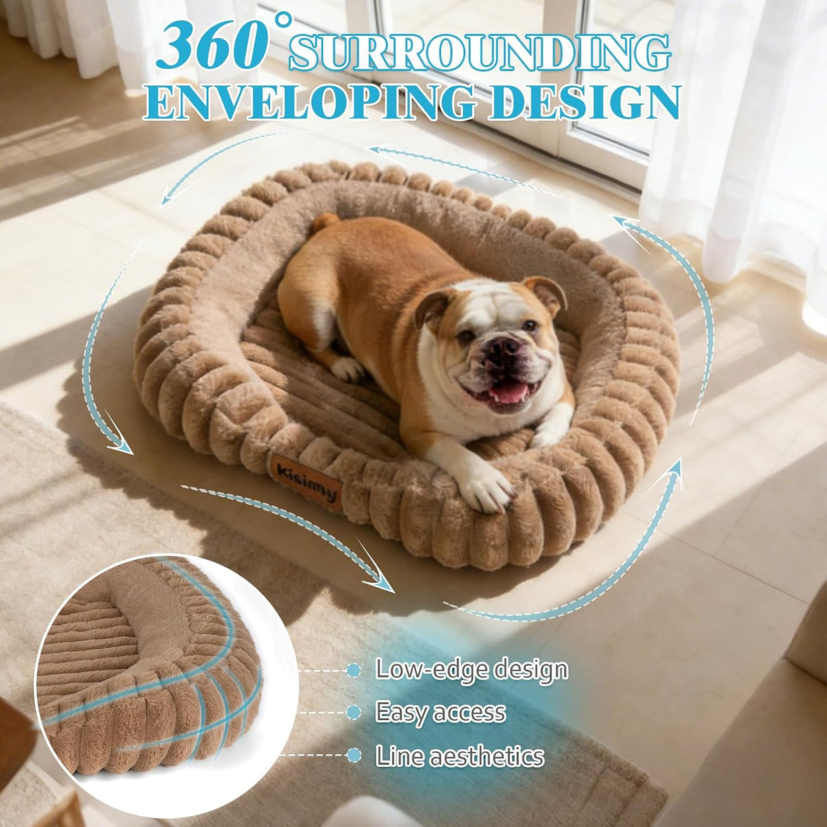 Orthopedic Dog Bed, Hip & Joint Support Dog Crate Pad for Puppy