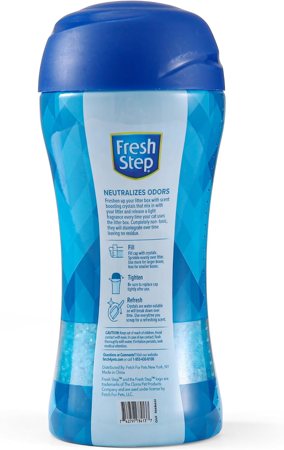Fresh Step Cat Litter Crystals Deodorizer, Fresh Scent, 15 Oz, 12-Pack