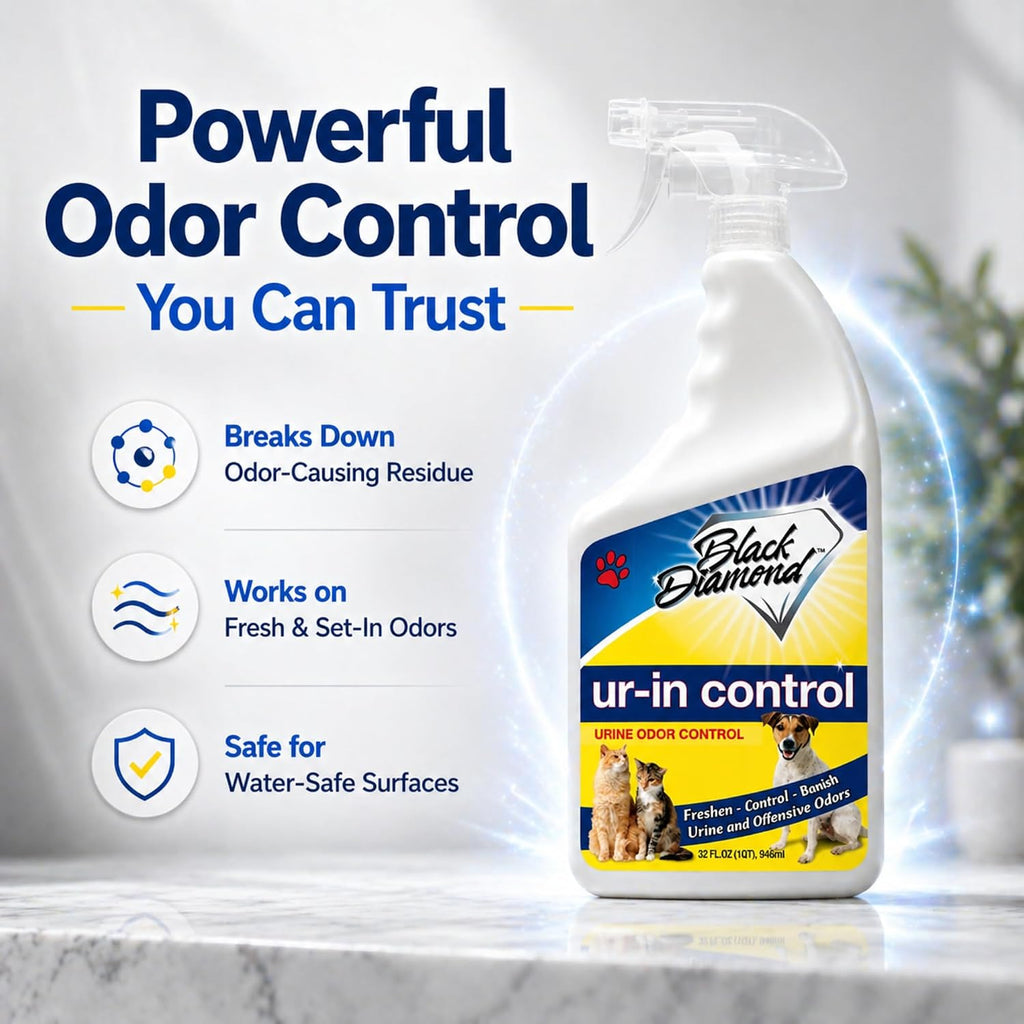 Black Diamond Stoneworks Urine Odor Eliminator – Enzyme Cleaner for Pet Urine, Carpet, Mattress, Furniture & Floors – Removes Dog & Cat Odors at the Source (1-Gallon)