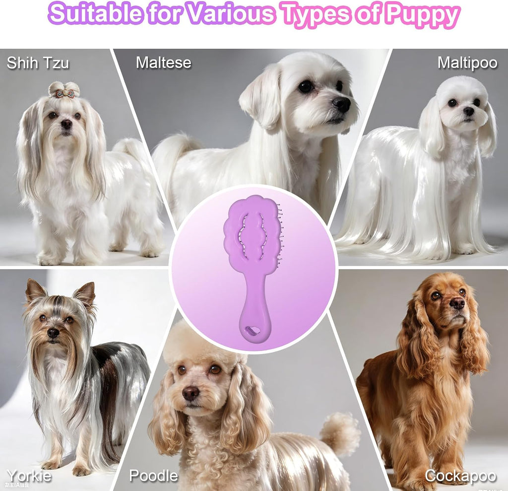 Cloud Shape Small Dog Grooming Brush (Purple) | Perfect for Shih Tzus, Yorkies, and Maltipoos - Ideal Puppy Hair Brushes for Maltese and Small Breeds