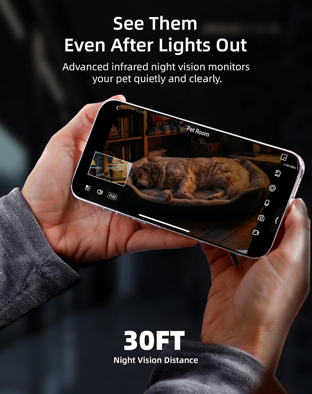 VIRTAVO AI Pet Camera Indoor with Phone App for Dog, Cat & Puppy, 2Pack