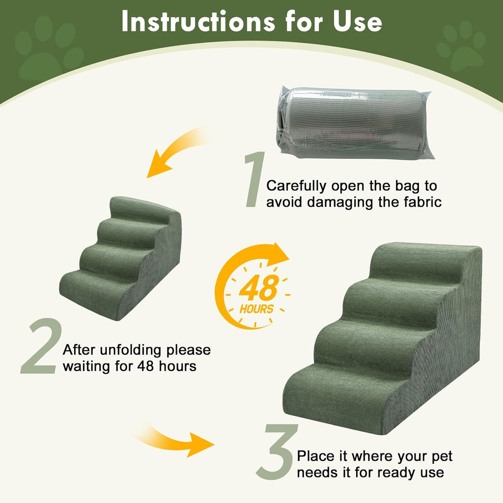 Extra Wid Dog Stairs for Large Dogs, 24" H Pet Steps for High Beds