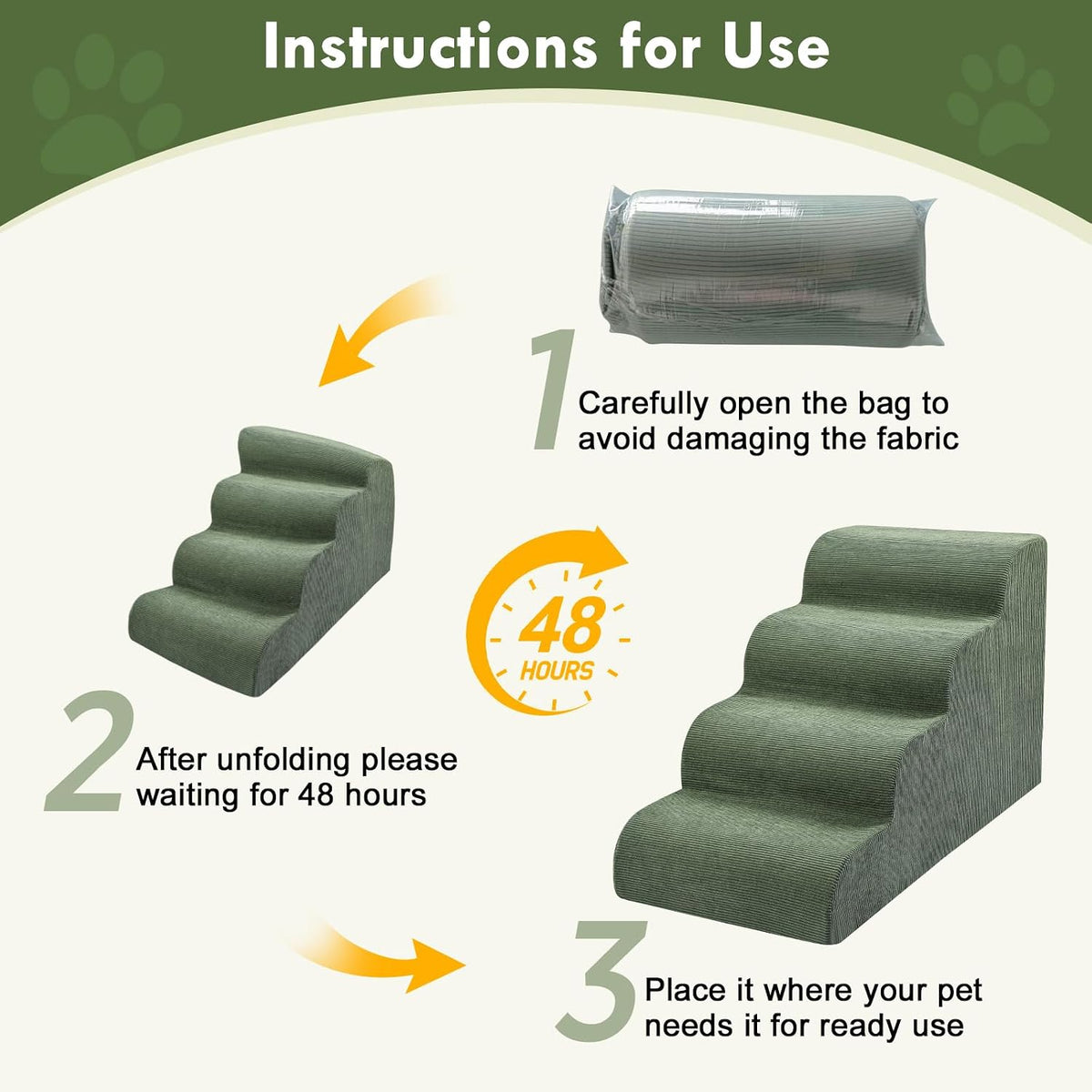 Extra Wid Dog Stairs for Large Dogs, 24" H Pet Steps for High Beds