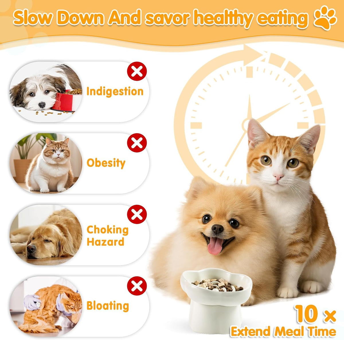 Cat Slow Feeder Bowl Set,1 Pcs Pastel Series Cat Plate for Dry and Wet Food