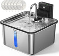Cat Water Fountain Stainless Steel, 135oz/4L Cordless Pet Fountain for Cat