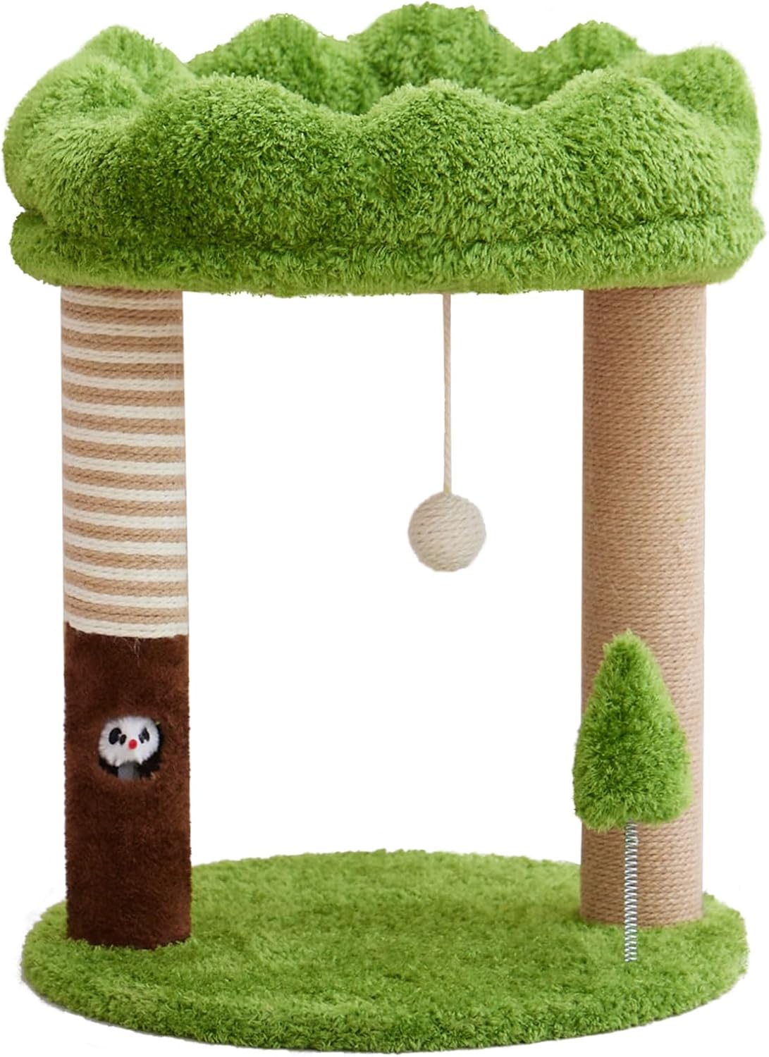 WOOCHPET 21" Small Cat Tree with 2 Scratching Posts and Perch Bed