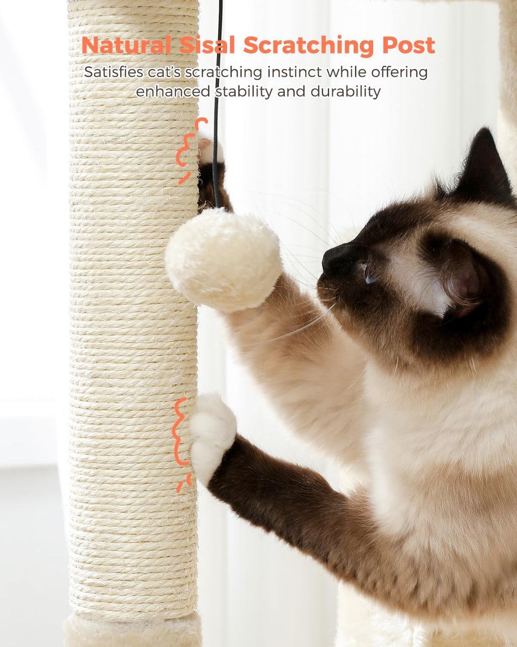 Small Cat Tree for Kittens, 32 in Cat Tower with 2 Cozy Condos
