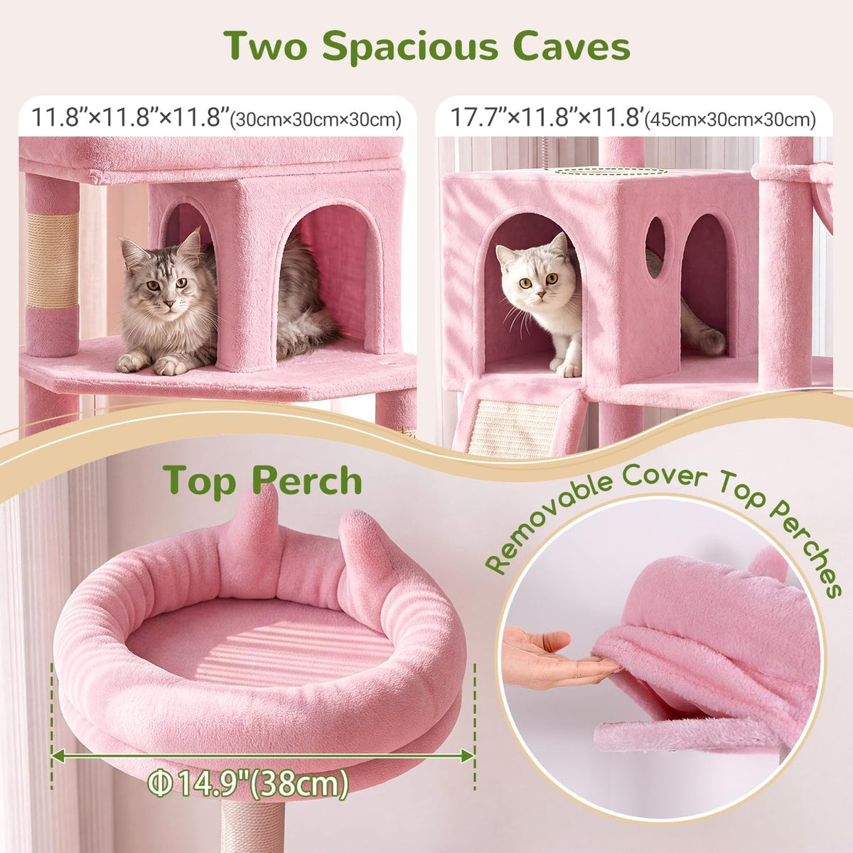 Globlazer S72 Heavy Duty Cat Trees for Large Cats 20 lbs+, Pink