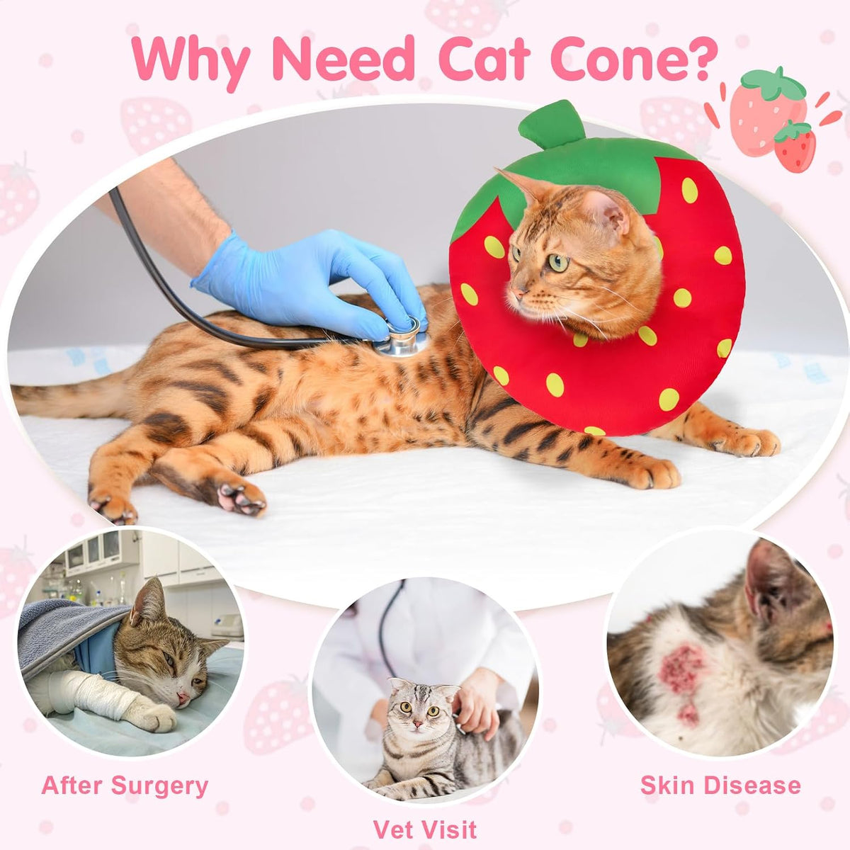 BEAUTYZOO Cat Cone Collars Soft, Cat Donut Recovery E Collar After Surgery