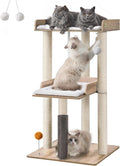 FourFurPets 43.7" Modern Cat Tree for Large Cats, Quick One‑Person Assembly