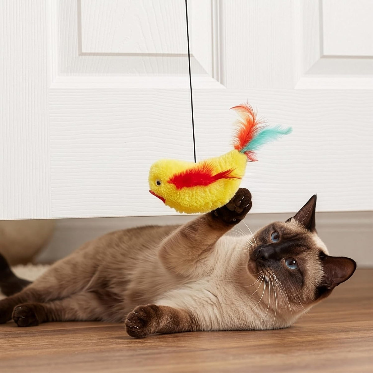 SPOT A-Door-Able Plush Bird Cat Toy | Rattle and Catnip Cat Toy Provides Hours of Entertainment for Your Cat | Hangs on Any Size Door Frame