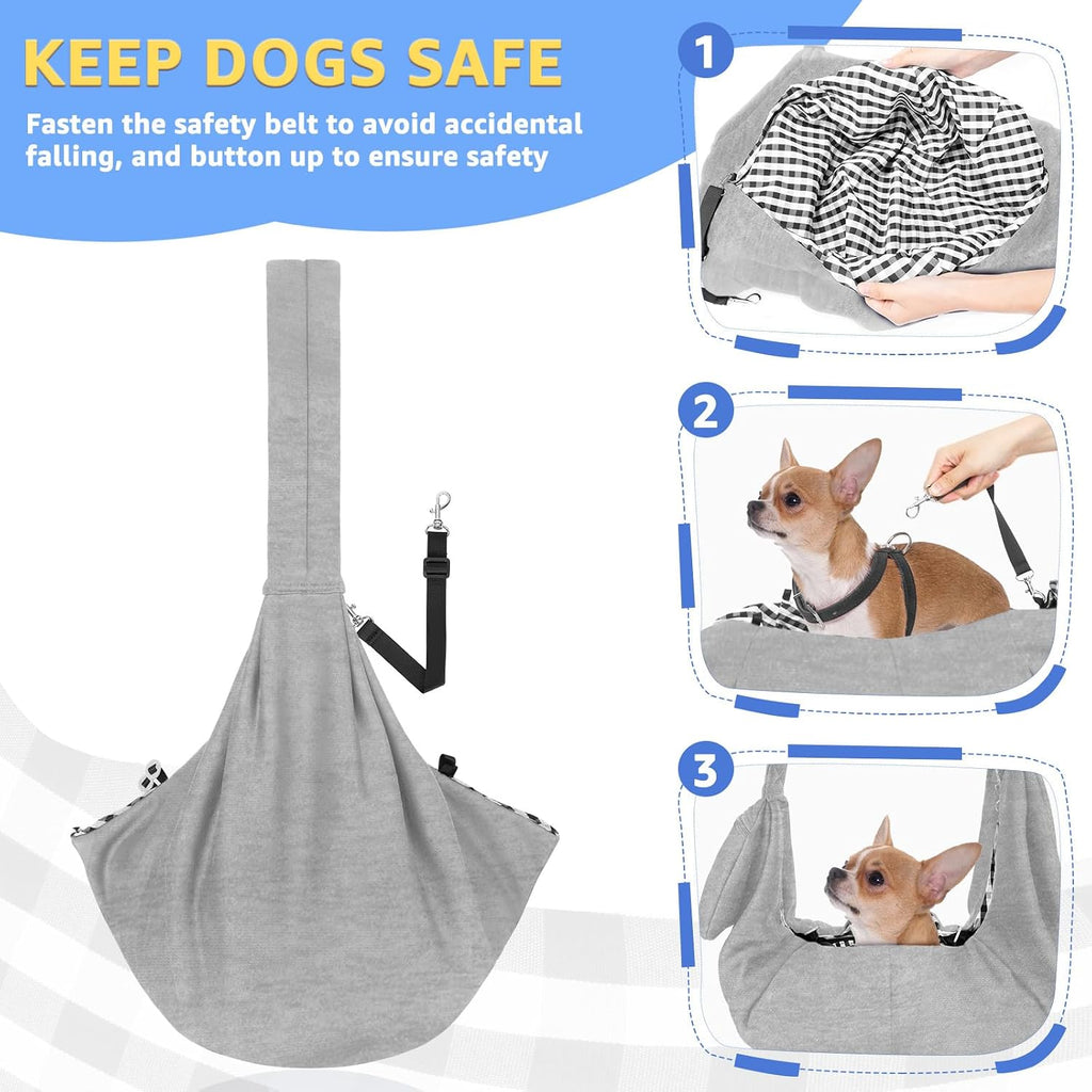 SlowTon Dog Carrier Sling - Thick Padded Shoulder Strap Adjustable, Cloud M