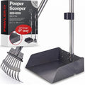Pawler Pooper Scooper for Dogs with Heavy Duty Long Handle Rake & XL Tray