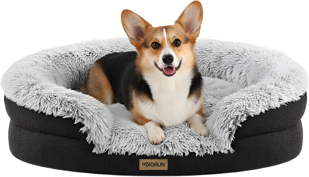 Miorun Fluffy Orthopedic Dog Beds Large Sized Dog, 36" Bolster Sofa Bed
