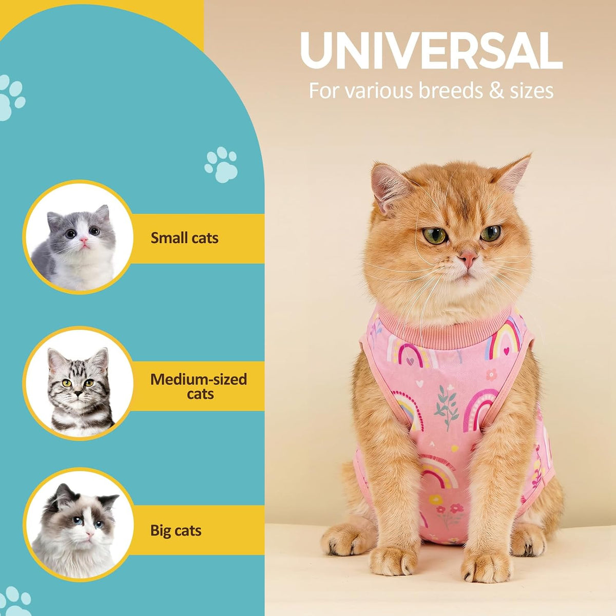 Avont Cat Recovery Suit - Kitten Onesie for Cats After Surgery