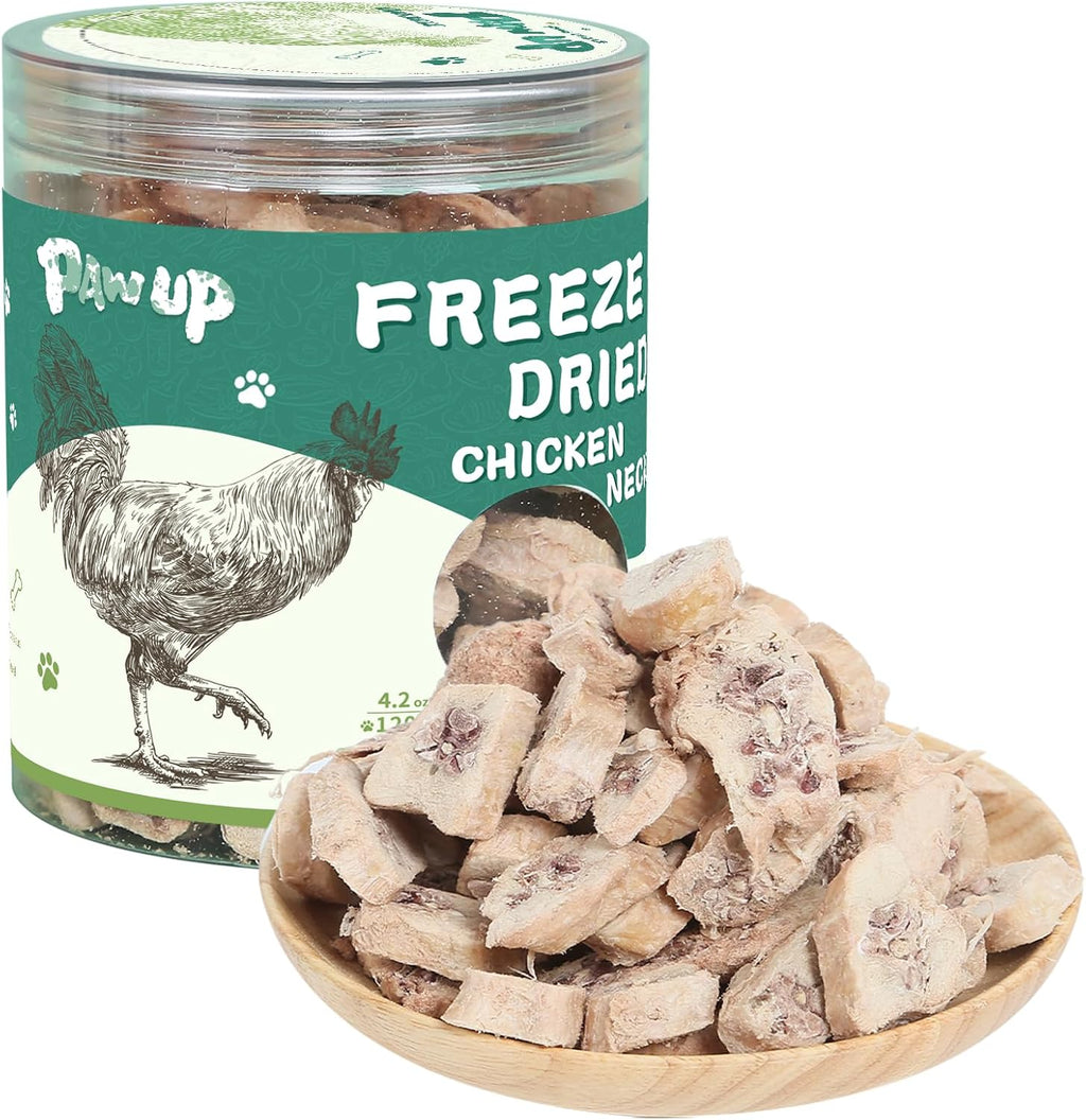 PAWUP Freeze Dried Chicken Necks Dog Treats，4.2 oz