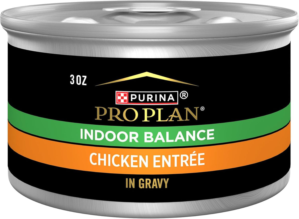 Purina Pro Plan Indoor Balance Chicken Wet Cat Food in Gravy (24) 3 oz Cans