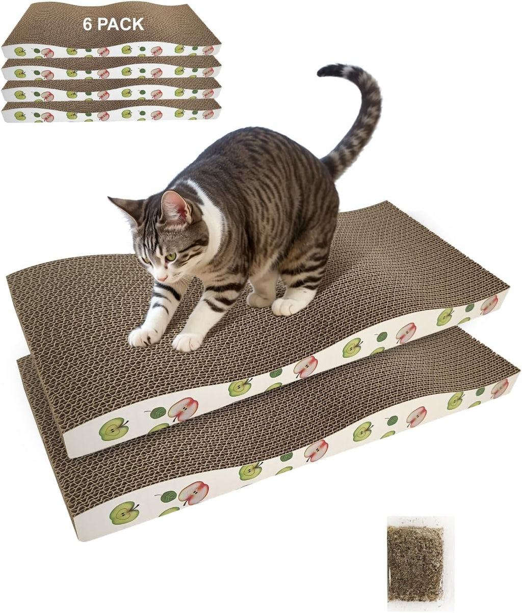 TIMHAKA 6 Pack Cat Scratching Board, Double-Sided Usability, with Catnip