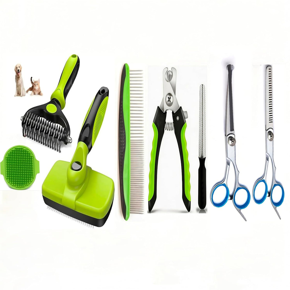 Dog Brush for Shedding,Deshedding Slicker Undercoat Rake Brush for Dog,8PCS