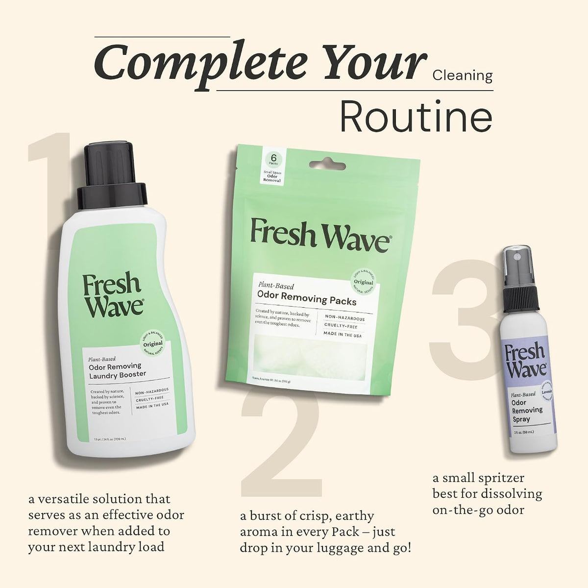Fresh Wave Odor Eliminator Room Spray, 2 oz Travel Size, 2-Pack, Lavender