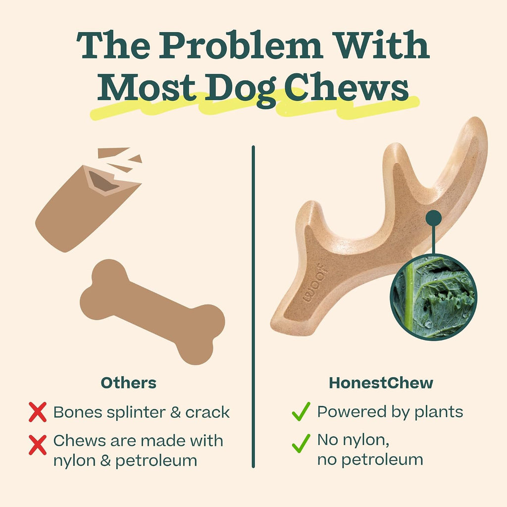 WOOF HonestChew Duo Dog Chew Toy Set for Dogs 25-60 lbs