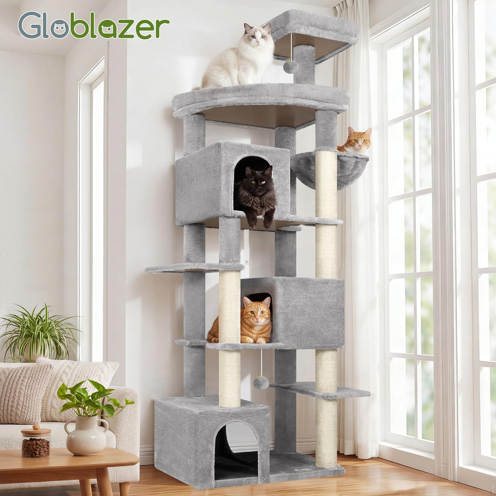 Globlazer Large Cat Tree for Large Adult Cats, Tall Sturdy Cat Tower, S80