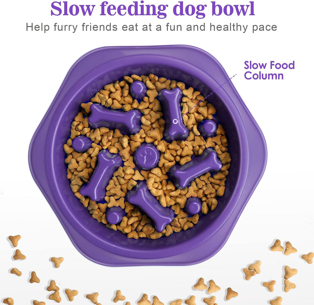 UPSKY Slow Feeder Dog Bowl Anti-Chocking Slower Feeding Pet Puzzle Bowls | Interactive Bloat Stop Dog Food Dishes, Non-Slide Dogs Lick Treat for Small Medium, Slow-Eating Maze Design, Easy to Clean 